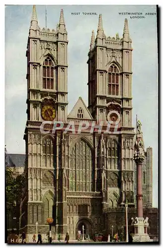 Cartes postales London Westminster Abbey West tower