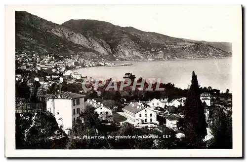 Cartes postales moderne Menton Vue generale et les casernes Militaria