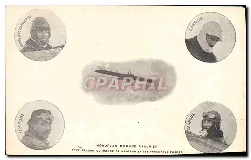 Cartes postales Avion Aviation Monoplan Morane Saulnier Brindejonc des Moulinais Leon Morane Garros