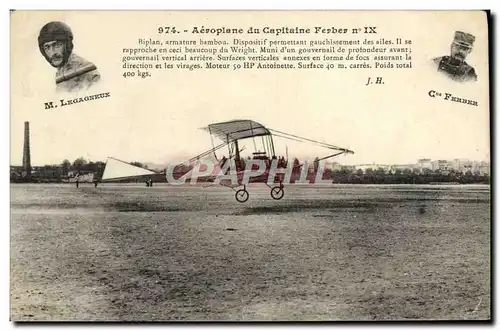 Cartes postales Avion Aviation Aeroplane du capitaine Ferber