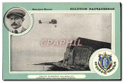 Cartes postales Avion Aviation Monoplan Morane Circuit Europeen Juin Juillet 1911 Vedrines arrive a Douvres pass