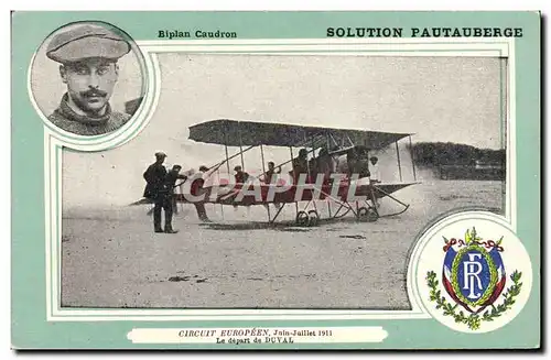 Cartes postales Avion Aviation Biplan Caudron solution Pautauberge Circuit europeen Juin Juillet 1911 Depart de