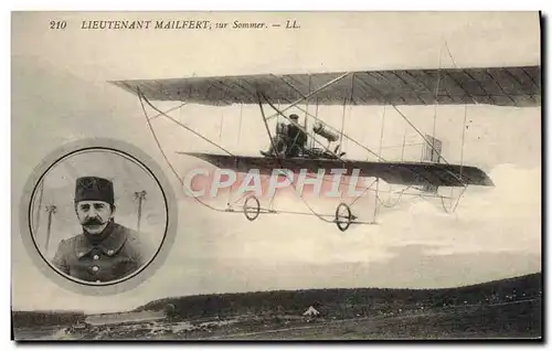 Cartes postales Avion Aviation Lieutenant Mailfert sur Sommer
