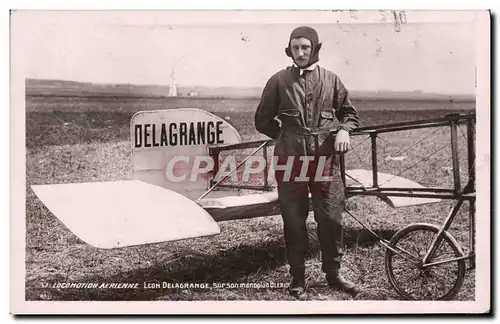 Cartes postales Avion Aviation Leon Delagrange sur son monoplan Bleriot