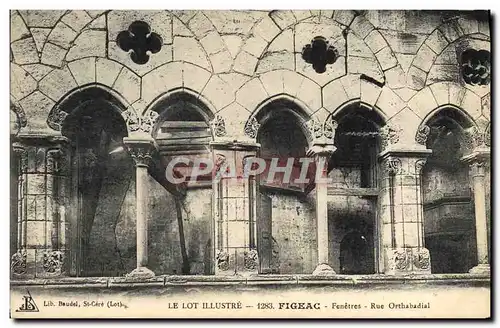 Cartes postales Le Lot Illustre Figeac Fenetres Rue Orthabadial