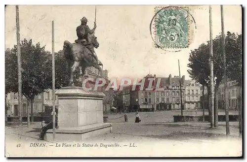 Ansichtskarte AK Dinan La Place Et La Statue De Duguesclin