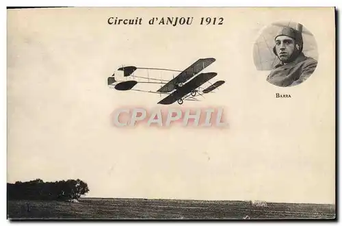 Cartes postales Avion Aviation Circuit d&#39Anjou 1912 Barra
