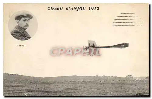 Cartes postales Avion Aviation Circuit d&#39Anjou 1912 Pascal