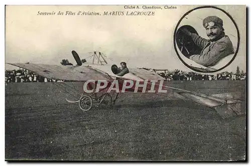 Cartes postales Avion Aviation Souvenir des Fetes d&#39aviation Marius Lacrouze