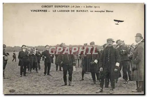 Cartes postales Avion Aviation Vincennes Le Lasseur de Ranzay monoplan Bleriot
