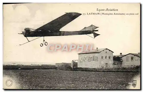 Ansichtskarte AK Avion Aviation Latham Monoplan Antoinette en plein vol