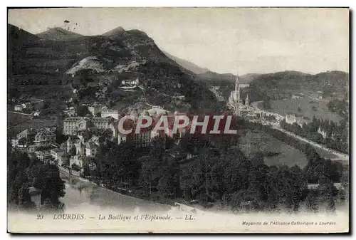 Cartes postales Lourdes La Basilique Et I Esplanade