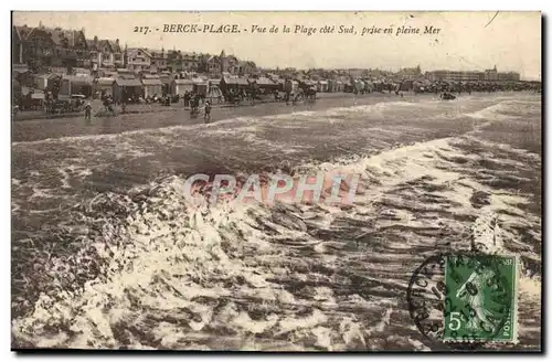 Cartes postales Berck Plage Vue De La Plage Cote Sud prise en pleine mer