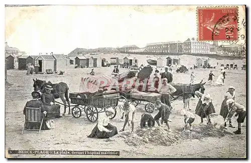 Ansichtskarte AK Berck Plage La Plage devant l&#39Hopital maritime Ane Mule