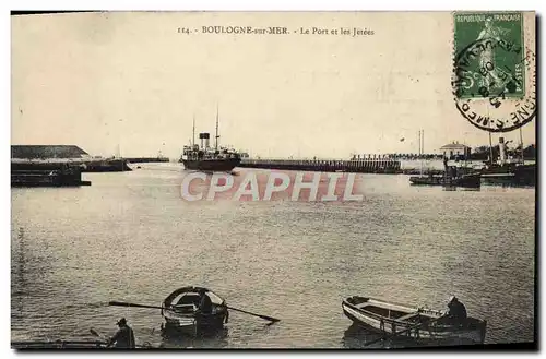 Ansichtskarte AK Boulogne Sur Mer Le Port Et Les Jetees Bateaux