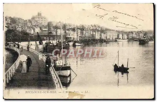 Cartes postales Boulogne Sur Mer L&#39Avant Port Bateaux