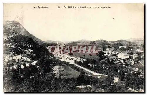 Cartes postales Lourdes De La Basilique Vue Plongeante