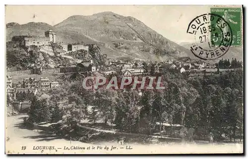 Cartes postales Lourdes Le Chateau Et Le Pic Du Jer