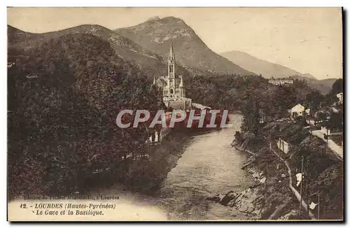 Cartes postales Lourdes Le Gave Et La Basilique