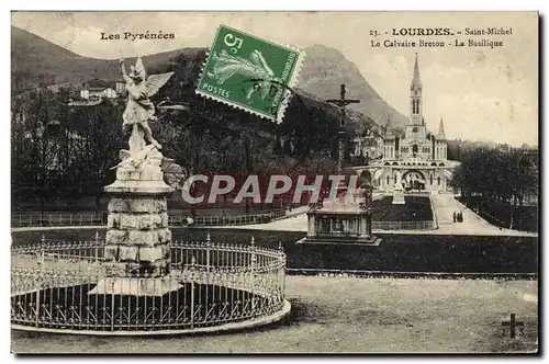 Cartes postales Les Purenees Lourdes Saint Michel Le Calvaire Breton