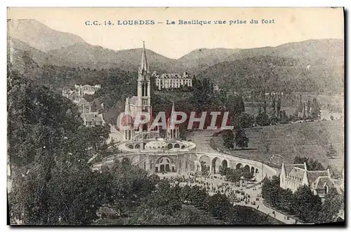 Cartes postales Lourdes La Basilique Vue Prise Du Fort