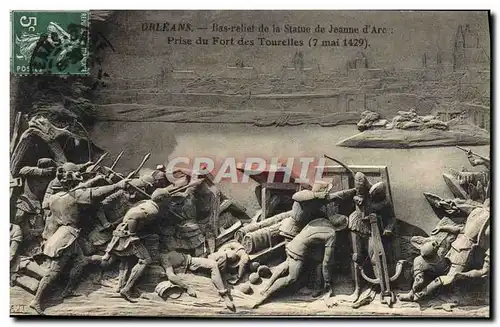 Cartes postales Orleans Bas relief de la statue de Jeanne d&#39Arc Prise du Fort des Tourelles