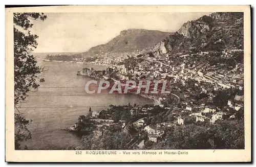 Ansichtskarte AK Roquebrune Vue Vers Monaco et Monte Carlo