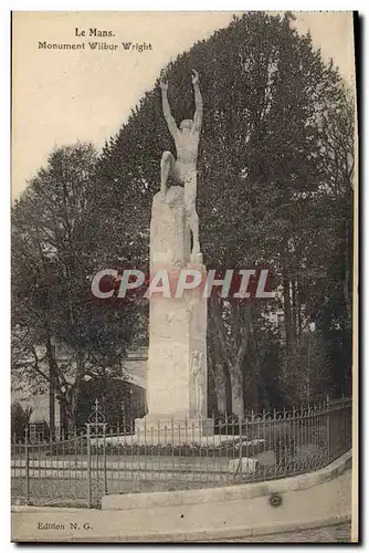 Ansichtskarte AK Le Mans Monument Wilbur Wright Aviation