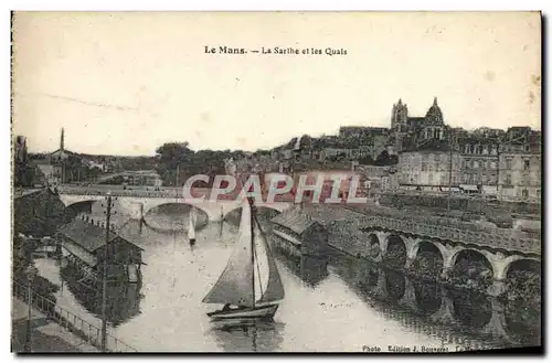 Cartes postales Le Mans La Sarthe et les Quais Bateau