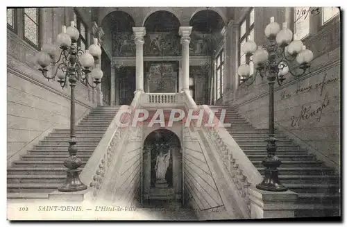 Cartes postales Saint Denis L&#39Hotel de Ville Le grand escalier