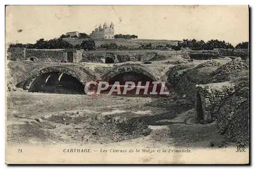 Cartes postales Carthage Les Citernes de la Malga et la Primatiale