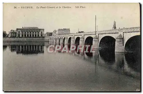 Ansichtskarte AK Saumur Le Pont Cessart et le Theatre