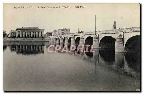 Cartes postales Saumur Le Pont Cessart et le Theatre