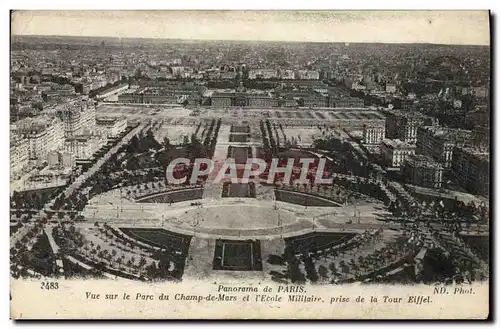 Ansichtskarte AK Panorama de Paris Vue Sur le Parc du Champ de Mars et l&#39Ecole militaire prise de la Tour Eiff