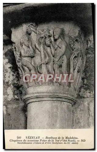 Ansichtskarte AK Vezelay Basilique de la Madeleine Chapiteau Desobeissance d&#39Adam et d&#39Eve