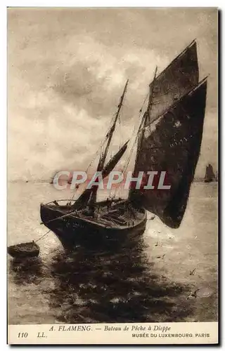 Cartes postales Flameng Bateau de Peche a Dieppe Paris Musee du Luxembourg