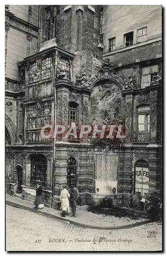 Cartes postales Rouen Fontaine De Grosse Horloge