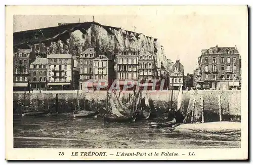 Cartes postales Le Treport L&#39Avant Port et la Falaise Bateaux