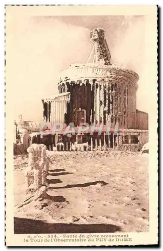 Cartes postales Fonte du Givre Recouvrant la Tour de l&#39observatoire du Puy de Dome