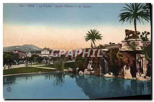 Cartes postales Nice La Grotte Jardin Albert 1er et le casino