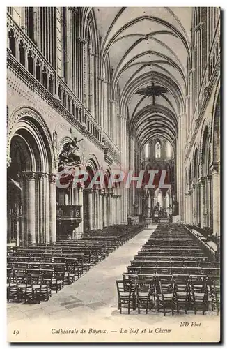 Cartes postales Cathedrale de Bayeux La Nef et le Choeur