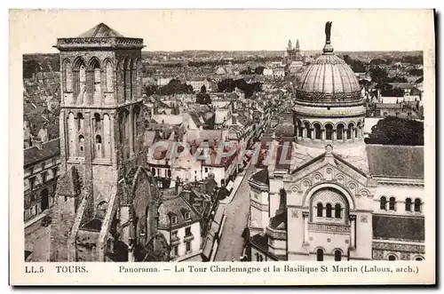 Cartes postales Tours Panorama La Tour Charlemagne et la Basilique St Martin