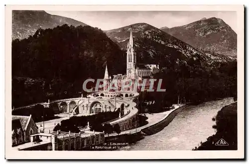 Cartes postales Lourdes Basilique et le Gave