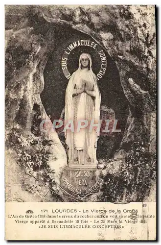 Cartes postales Lourdes La Vierge de la Grotte