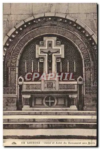 Cartes postales Lourdes Christ et Autel du Monument aux Morts