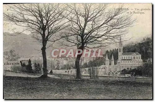 Cartes postales Lourdes Vue Generale et la Basilique