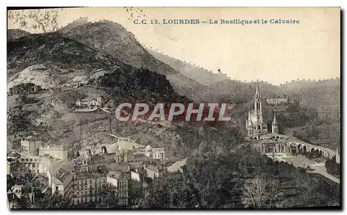 Ansichtskarte AK Lourdes La Basilique et le Calvaire