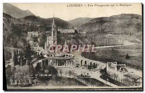 Cartes postales Lourdes Vue Plongeante Sur la Basilique