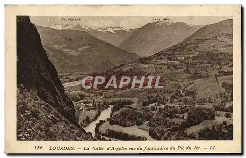 Cartes postales Lourdes La Vallee d&#39Argles Vue Du Funiculaire du Pic Du Jer