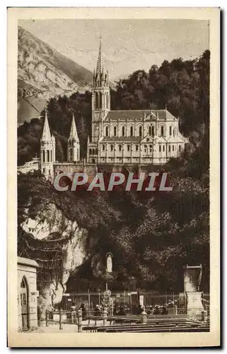 Cartes postales Lourdes La grotte et la basilique